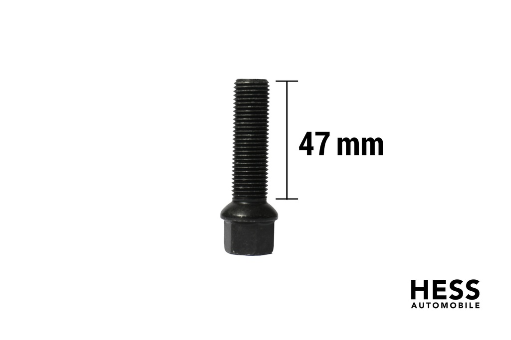 Radschraube M14x1.5 L47 KH20 SW17 Kugel R13 verzinkt schwarz