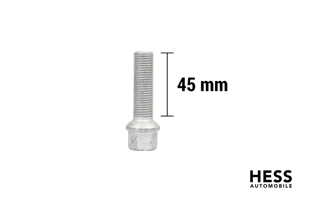 Radschraube M14x1.5 L45 KH19 SW17 Kugel R14 verzinkt grau