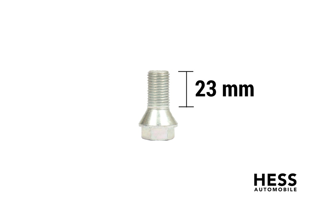 Radschraube M14x1.5 L23 KH17 SW17 Kegel 60° verzinkt grau