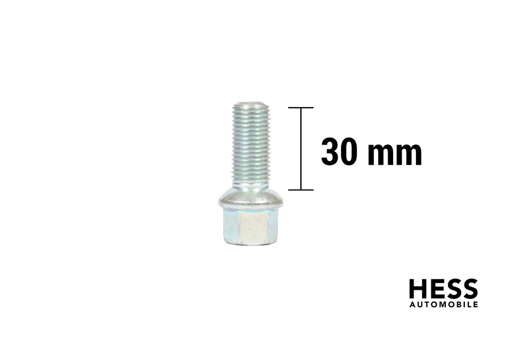 Radschraube M14x1.5 L30 KH19 SW17 Kugel R14 verzinkt grau