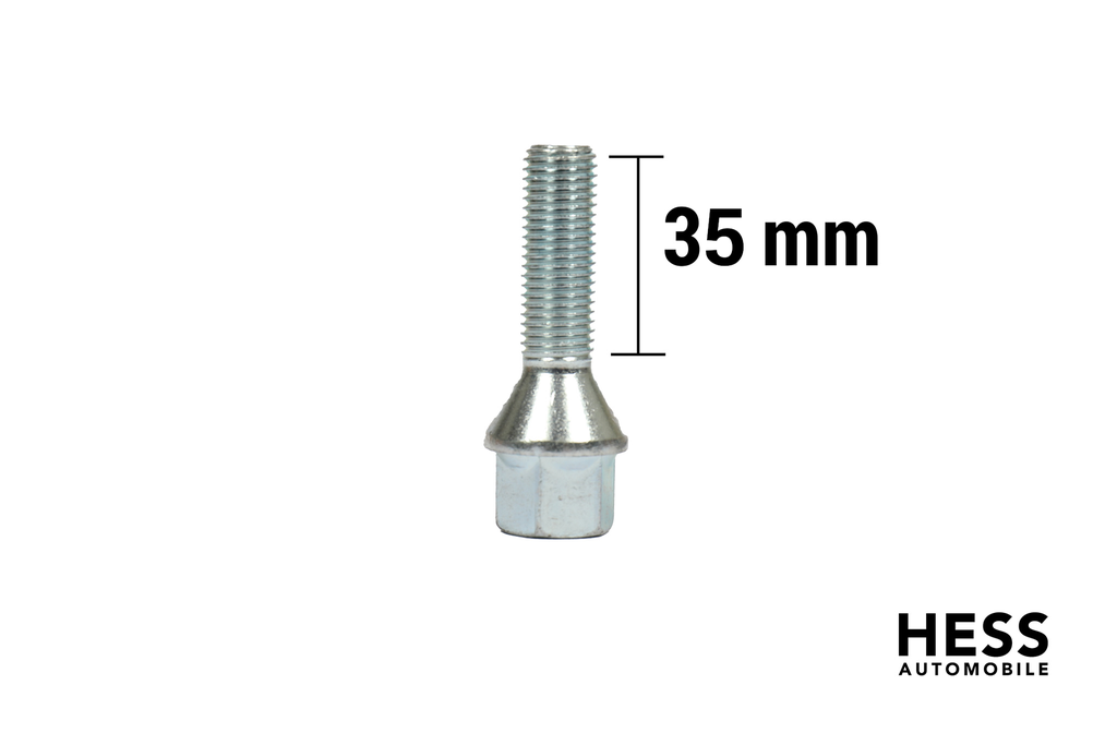 Radschraube M12x1.5 L35 KH25 SW17 Kegel 60° verzinkt grau