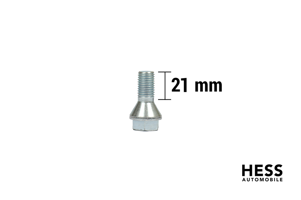 Radschraube M12x1.5 L21 KH18 SW17 Kegel 60° verzinkt grau