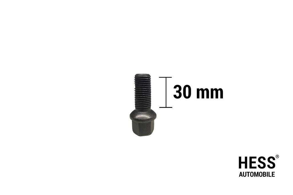 Radschraube M14x1.5 L30 KH19 Kugel R14 verzinkt schwarz