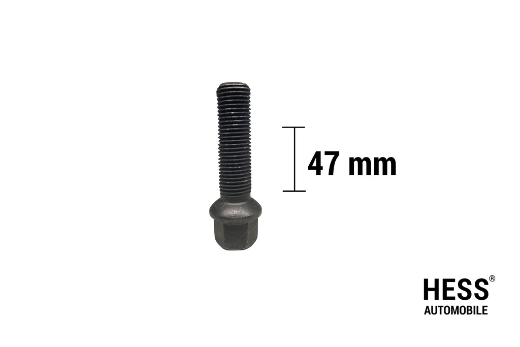 Radschraube M14x1.5 L47 KH19 SW17 Kugel R14 verzinkt schwarz