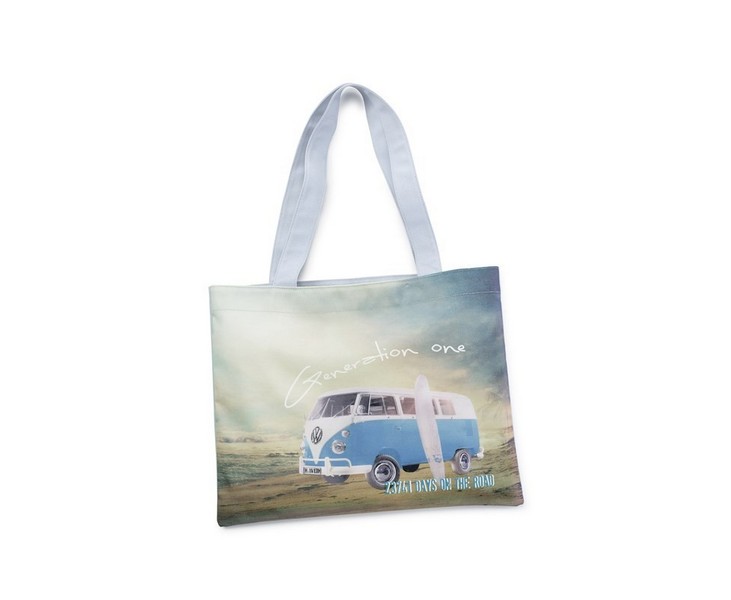 Strandtasche Tragetasche T1 Bulli Original VW Summer Edition Tasche blaugrau