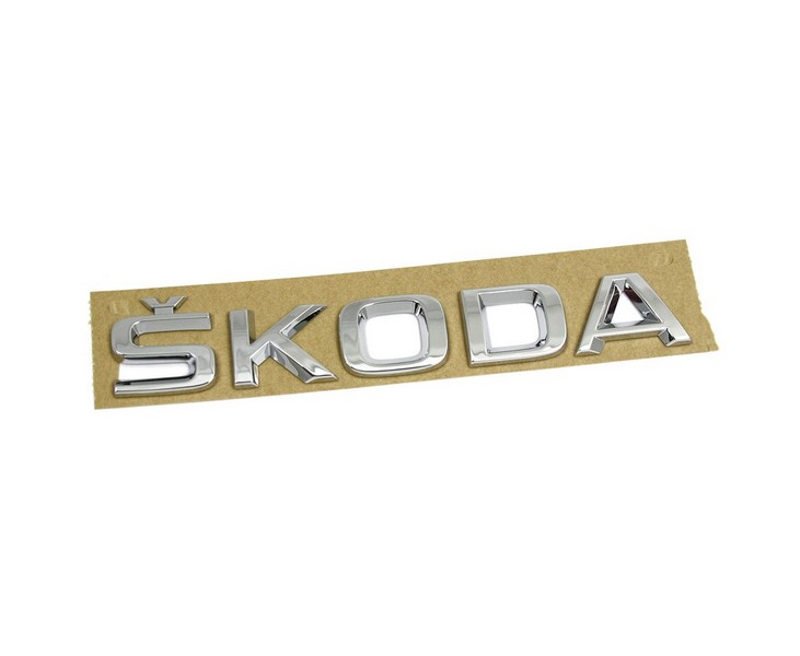 Original Skoda Schriftzug Heckklappe hinten Emblem Logo Zeichen chrom