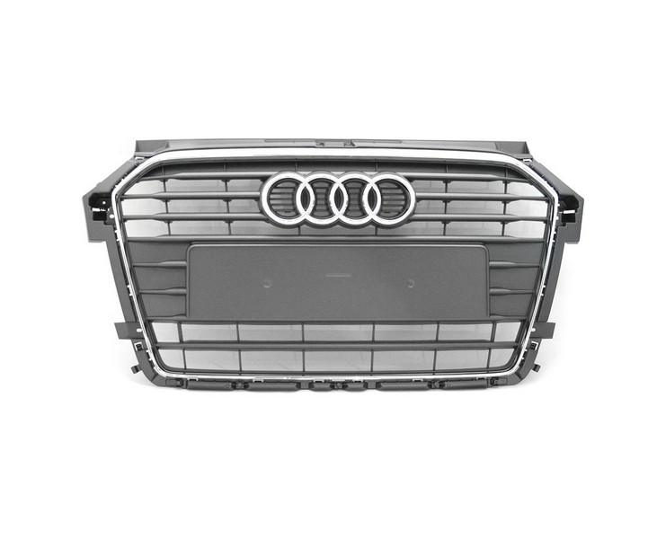 Original Audi A1 (8X) Facelift Kühlergrill Exterieur Grill steingrau chrom