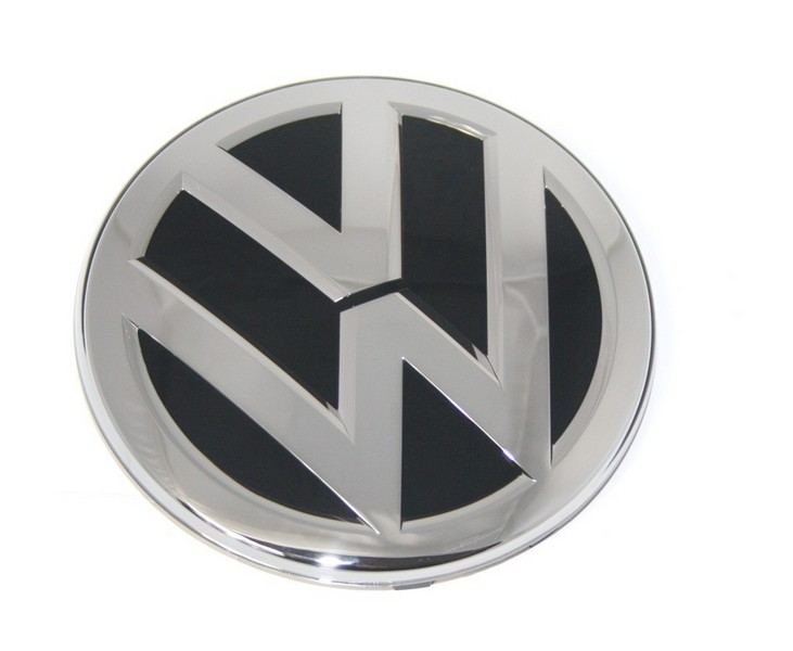 VW-Emblem Kühlergrill Original VW Passat 3G Jetta Touran Zeichen Schwarz / Chromglanz