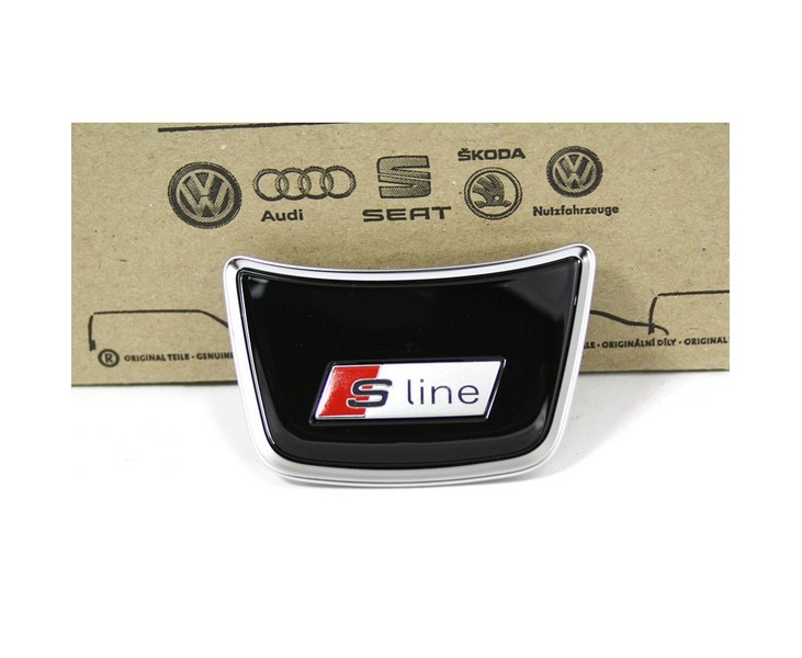 Original Audi S-Line Abdeckung mitte für Sportlenkrad Interieur Blende Clip schwarz / chrom