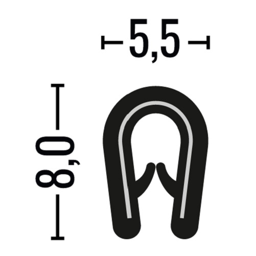 Kantenschutzprofil U 0.8-1.5mm sw