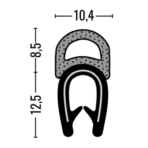 Kantenschutzprofil U 1.0-4.0mm sw