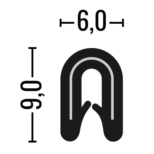 Kantenschutzprofil U 1.0-2.0mm sw