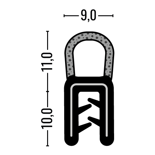 Kantenschutzprofil U 1.0-2.5mm sw